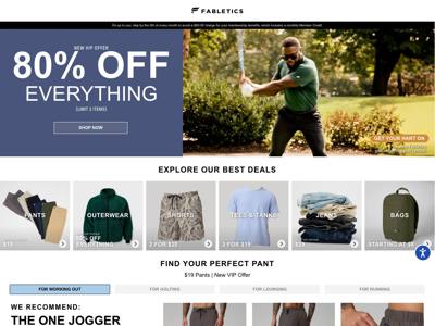 Fabletics landing page