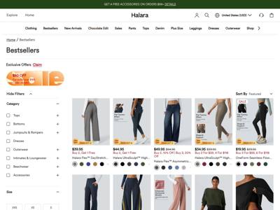 Halara Leggings landing page