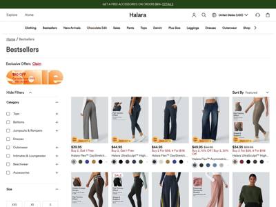 Halara Leggings landing page