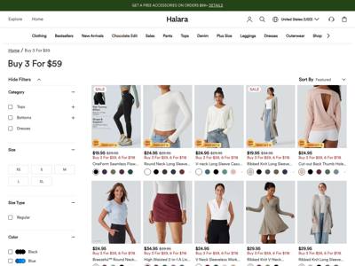 Halara Leggings landing page