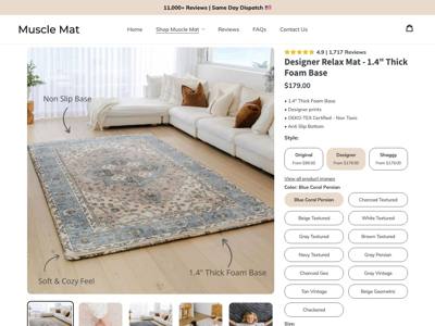 Muscle Mat landing page