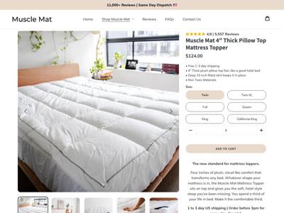 Muscle Mat landing page