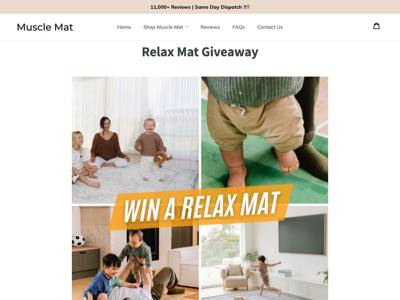 Muscle Mat landing page
