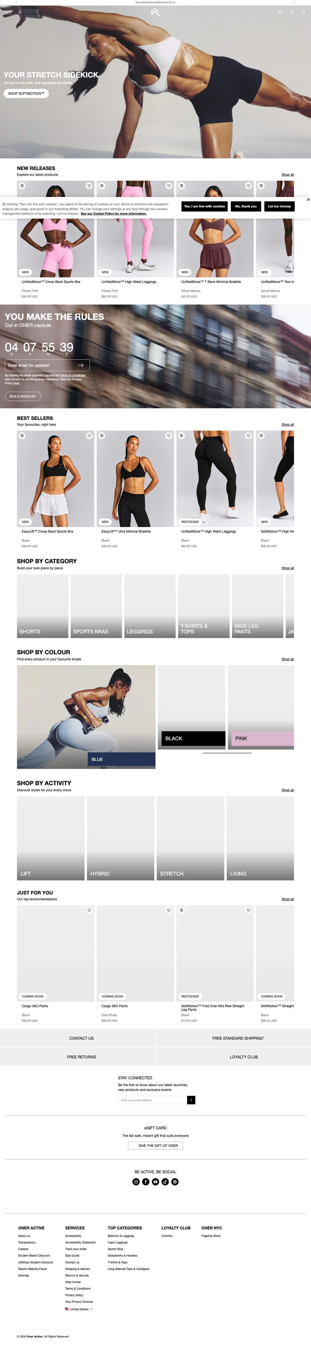 Oner Active landing page: ACTIVEWEAR FOR WOMEN BY KRISSY CELA | ONER ACTIVE US