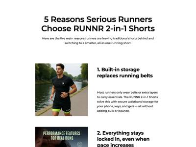 Runnr Active landing page