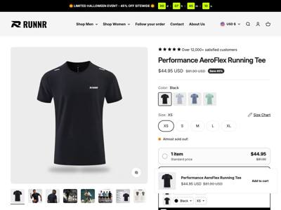 Runnr Active landing page