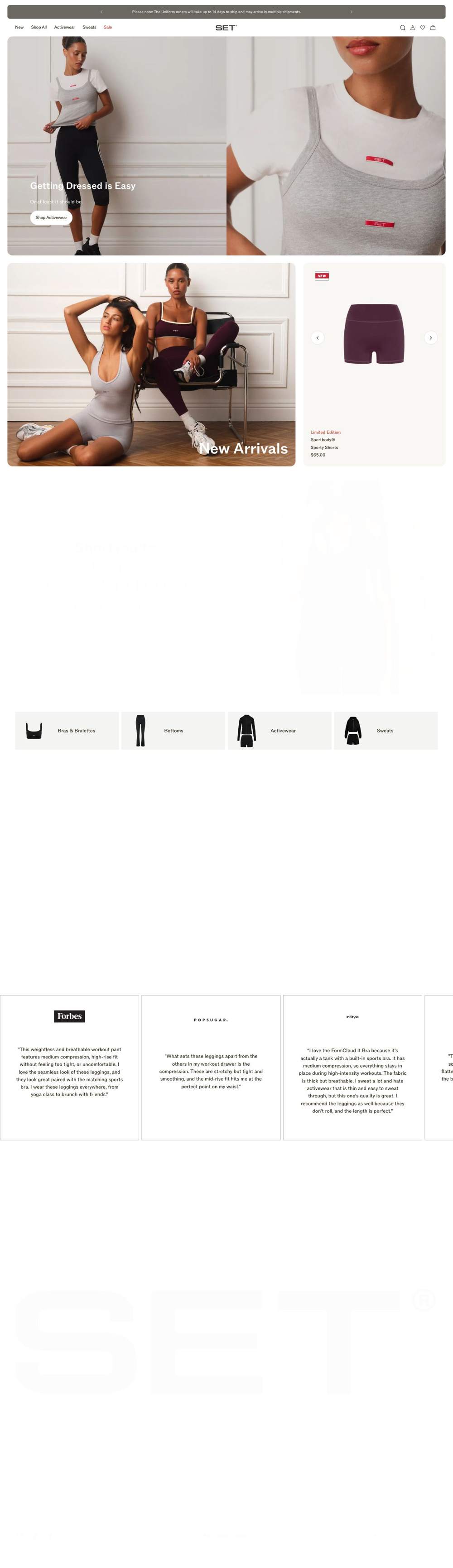 SET Active landing page: SET Active