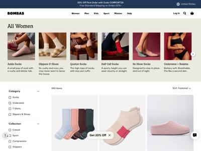 Bombas landing page