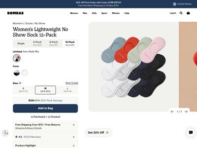 Bombas landing page