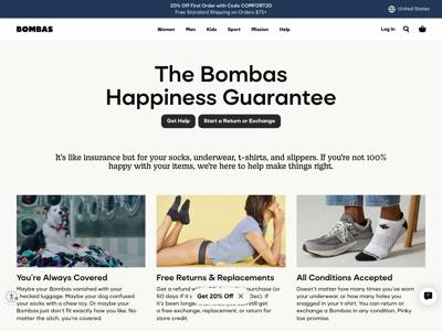 Bombas landing page