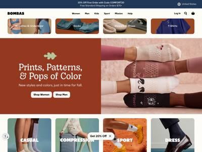 Bombas landing page