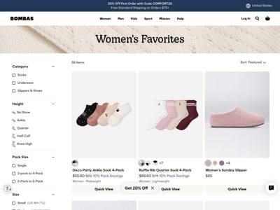 Bombas landing page