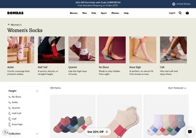Bombas landing page