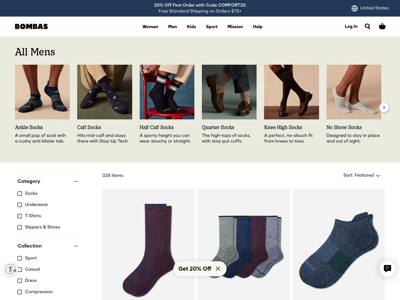 Bombas landing page
