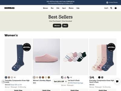 Bombas landing page