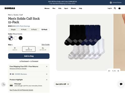 Bombas landing page