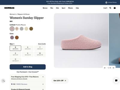 Bombas landing page