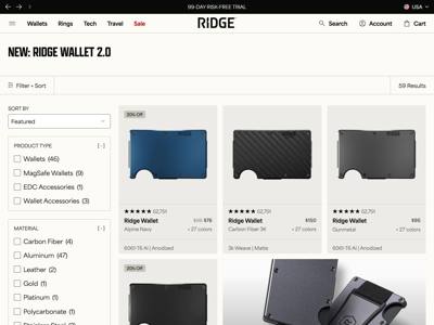 Ridge landing page