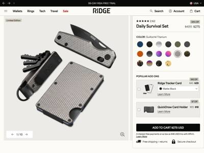 Ridge landing page