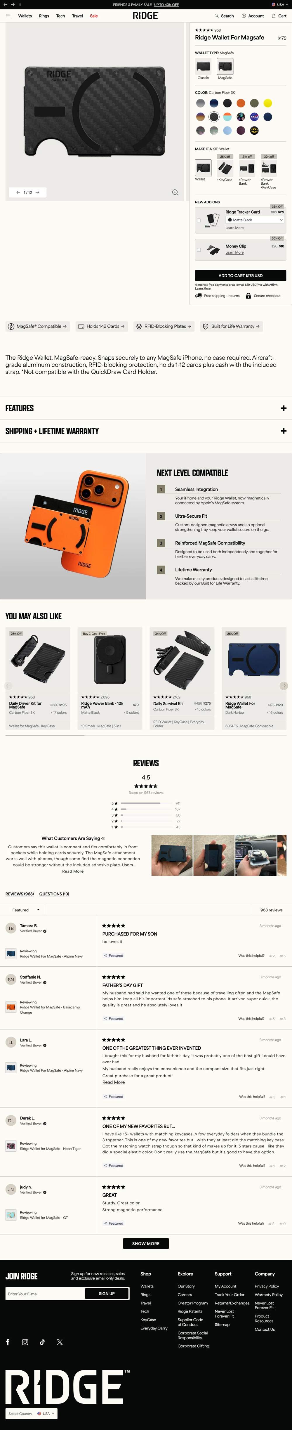 Ridge landing page: Ridge Wallet For Magsafe