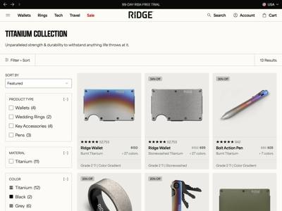 Ridge landing page