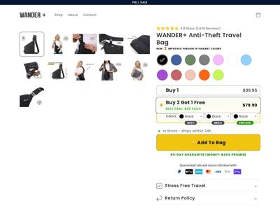 Wander Plus landing page