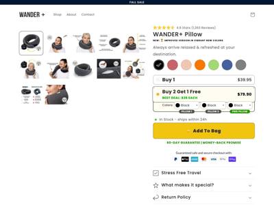 Wander Plus landing page