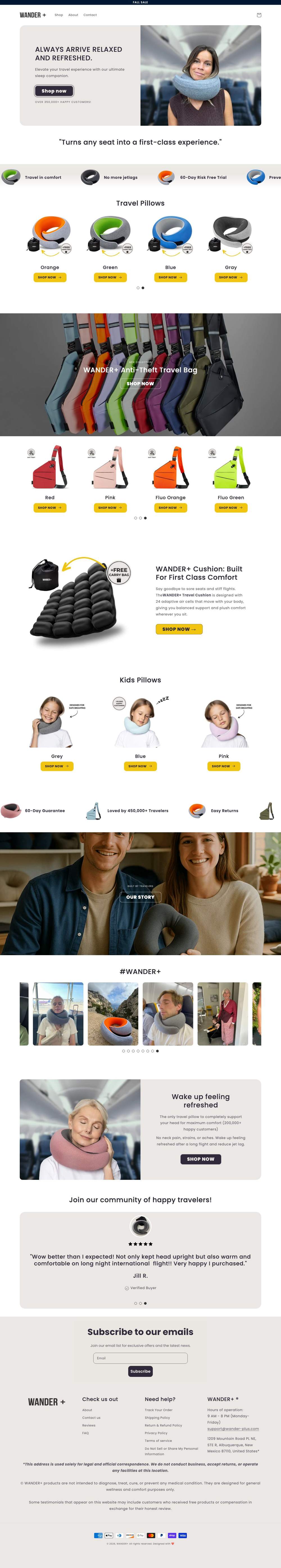 Wander Plus landing page: WANDER+