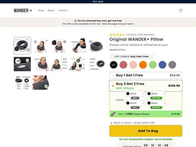 Wander Plus landing page