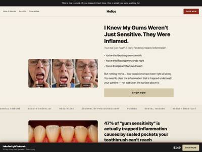 Helios landing page