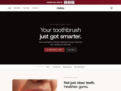 Helios landing page