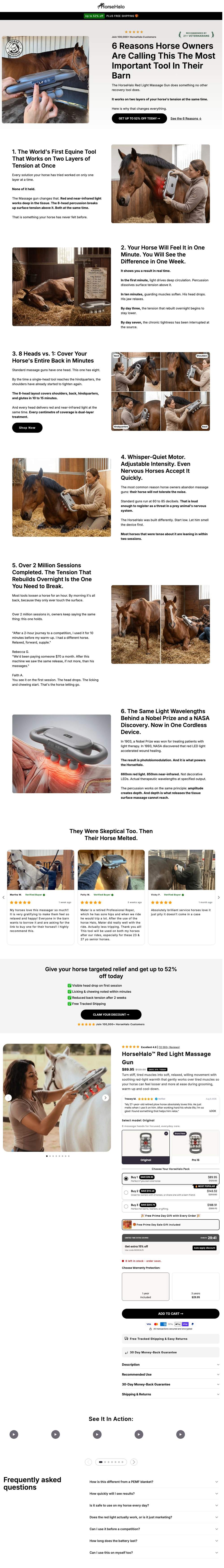 HorseHalo landing page: 6 Reasons Horse Owners Are Calling This The Most Important Tool In Their Barn