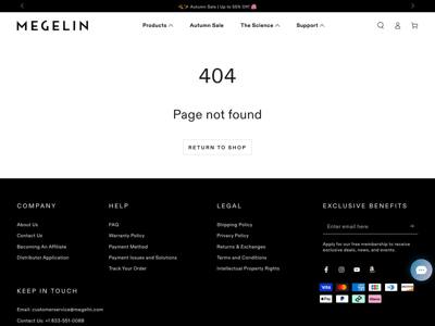 Megelin landing page
