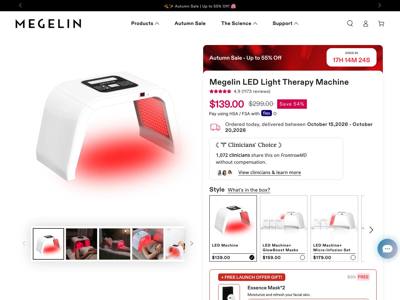 Megelin landing page