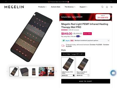 Megelin landing page