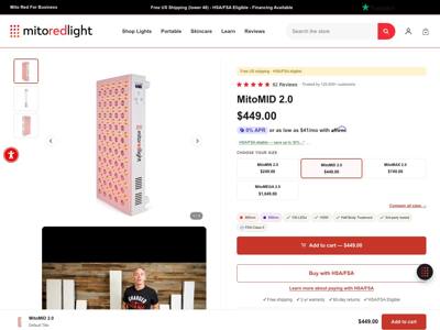 Mito Red Light landing page