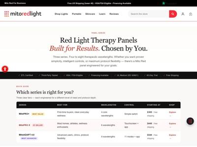 Mito Red Light landing page