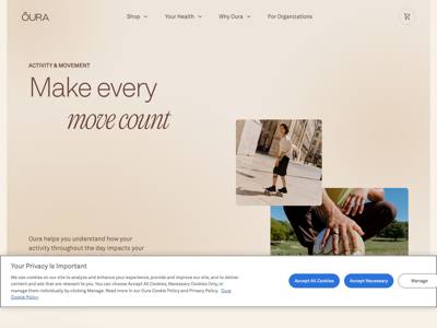 Oura landing page