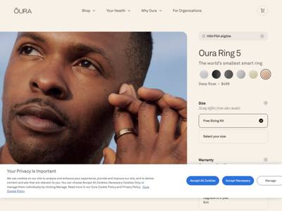 Oura landing page