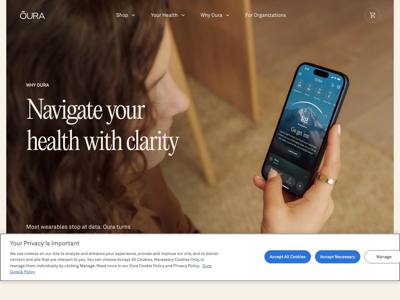 Oura landing page