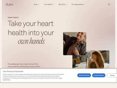 Oura landing page
