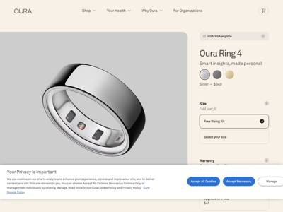 Oura landing page