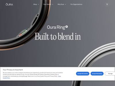 Oura landing page
