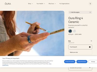 Oura landing page