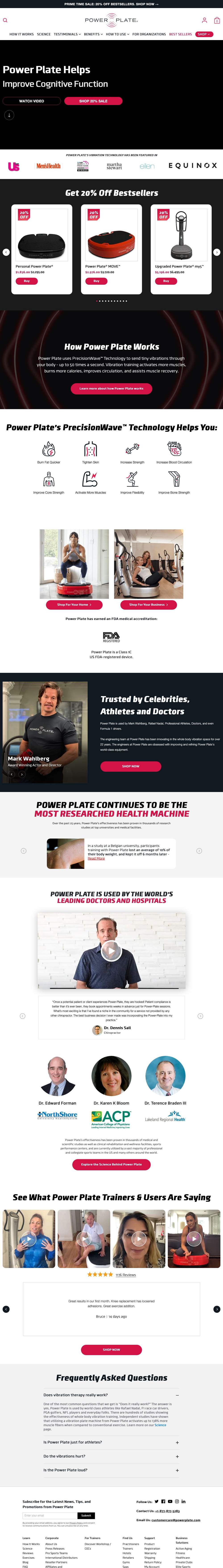 Power Plate Beauty & Wellness landing page: Power Plate Helps