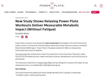 Power Plate Beauty & Wellness landing page