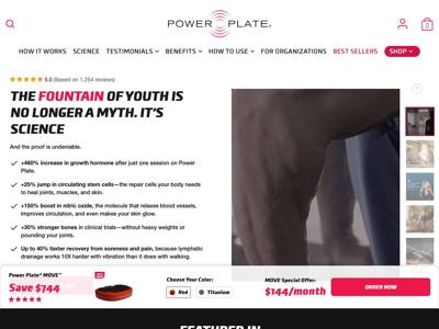 Power Plate Beauty & Wellness landing page