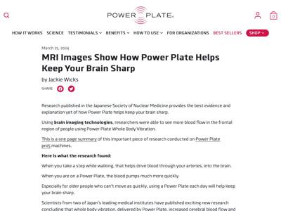 Power Plate Beauty & Wellness landing page