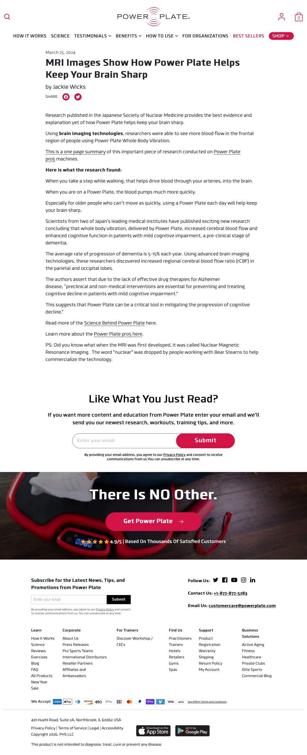 Power Plate Beauty & Wellness landing page: MRI Images Show How Power Plate Helps Keep Your Brain Sharp