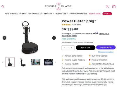 Power Plate Beauty & Wellness landing page